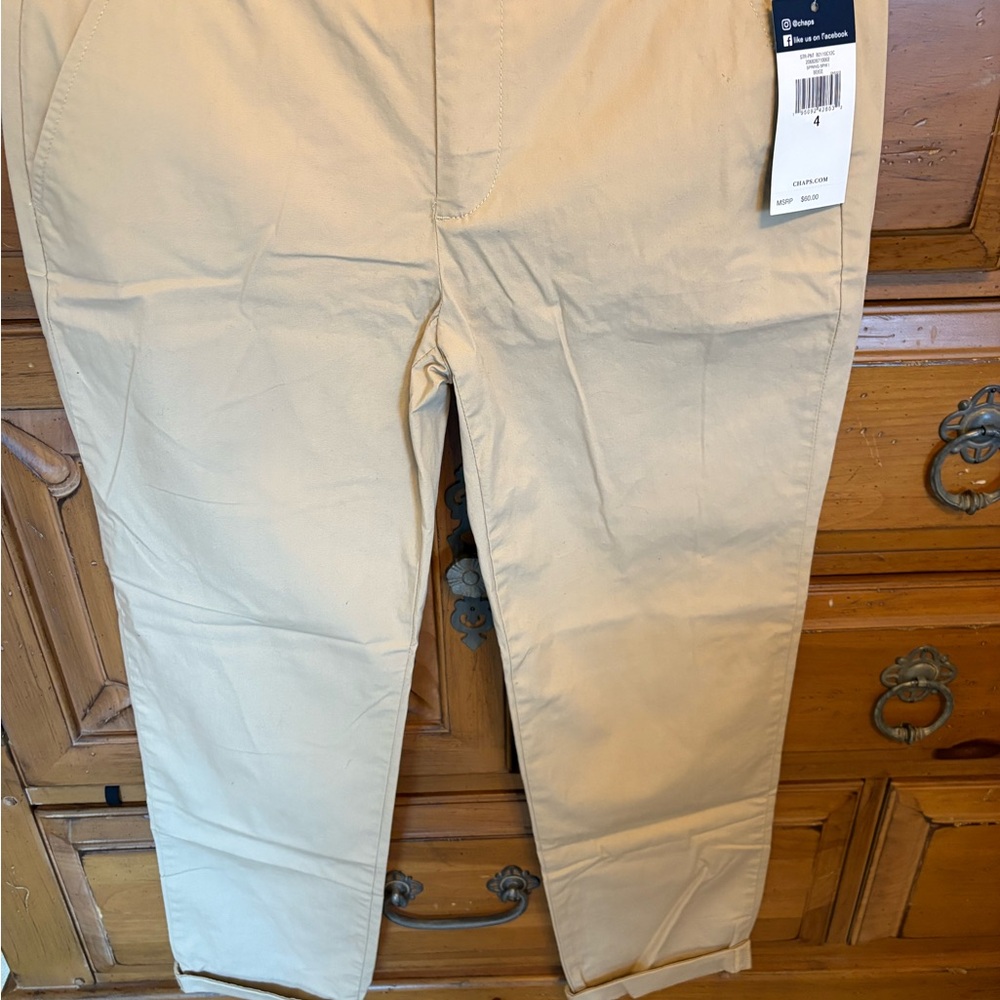Khaki Pants size 4 straight pants Chaps